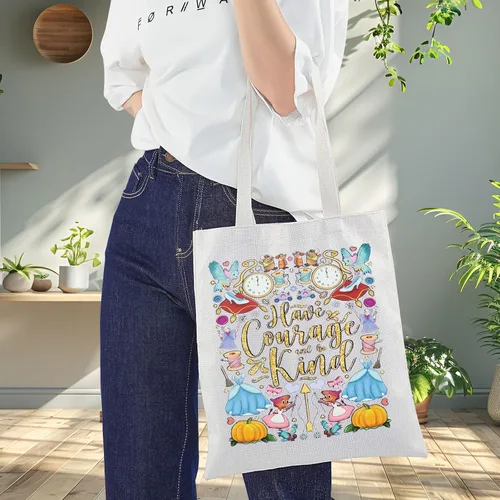 Miniatura 5 de BWWKTOP Bolso de lona de Cenicienta de princesa con cuentos de hadas, regalo para fanáticos, tener coraje y sé amable