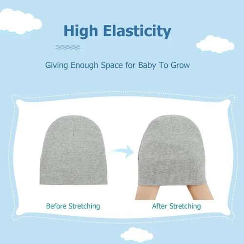 Miniatura 4 de Zando Gorros y manoplas unisex para bebés, gorro de hospital para recién nacidos, con guantes antiarañazos, conjunto para bebés y niños
