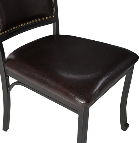 Miniatura 13 de Powell Furniture Franklin - Juego de 2 sillas de comedor de metal y piel sintética con clavos acentuados en madera, color marrón oscuro
