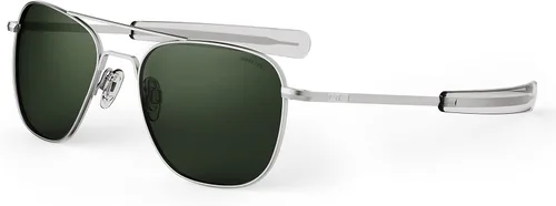Randolph USA - Lentes de sol de aviador para hombre o mujer cromo mate clásicos polarizados y no polarizados con protección UV