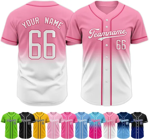 Miniatura 40 de Custom Baseball Jersey Stitched Personalized Name Number Baseball Shirts Sports Uniform for Men Women Boy