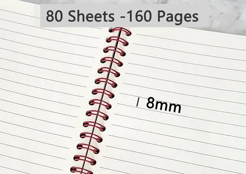 Miniatura 5 de YIHUANYIFA 4pcs A6 Spiral Notebooks 8mm Ruled 5.7 x 4.1 inch Hardcover 160 Pages Journals for Work Students Study and Notes (4, Dark color)