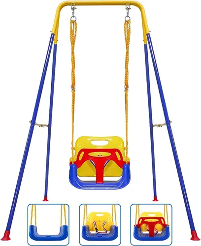 TALECO Gear - Juego de columpios 3 en 1 para patio trasero, columpio de bebé para exteriores/interiores, juego de columpios para niños de 6 meses en