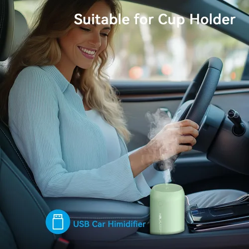 Miniatura 7 de Mini humidificador portátil, humidificador pequeño de niebla fría de 11.8 fl oz para plantas, humidificador de escritorio personal USB para Verde
