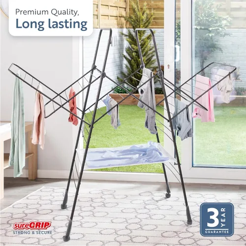 Miniatura 9 de Minky Homecare Premium SureGrip - Escurridor de ropa para interiores y exteriores, peldaños antideslizantes ligeramente texturizados, 82 pies
