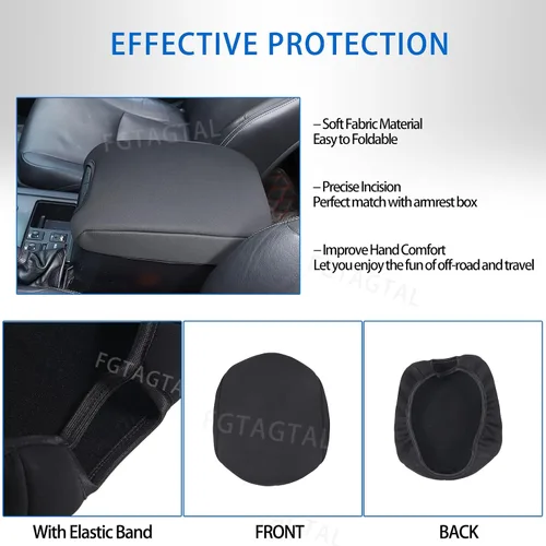 Miniatura 5 de Funda para reposabrazos de consola central para Toyot@Land Cruiser Prado FJ150 150 2010-2023, funda de cojín de tela para reposabrazos de consola