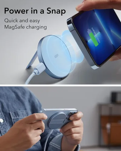 Miniatura 3 de ESR para cargador Magsafe con soporte, cargador inalámbrico para iPhone, almohadilla de carga para iPhone 17/16/15/14/13/12, AirPods 4/3/Pro/Pro 2