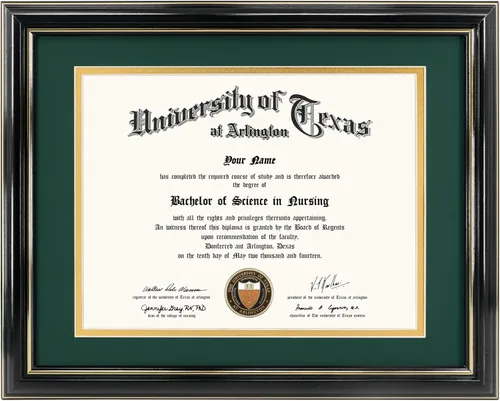 Miniatura 10 de GraduationMall Marco de diploma de certificado de 8.5 x 11, madera maciza y vidrio templado, acabado negro con ribete dorado