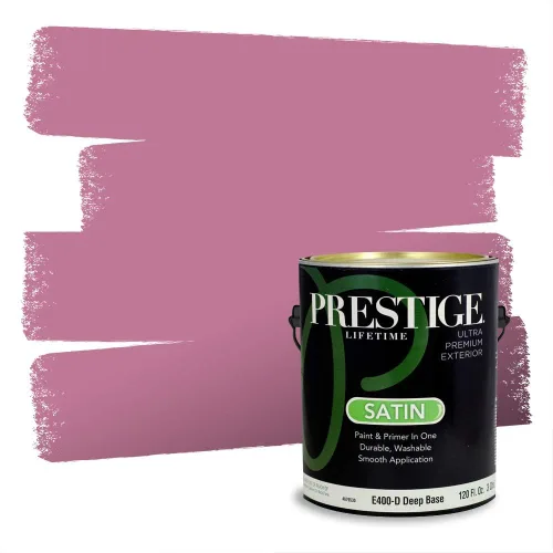 Miniatura 296 de Prestige Paints Pintura exterior e imprimación en uno, 1 galón, plano, coincidencia comparable de Valspar* Amber Rose*