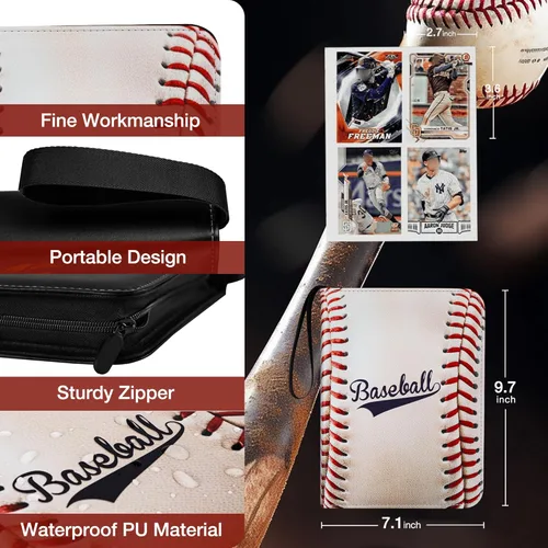 Miniatura 2 de RONMONG Carpeta de tarjetas de béisbol, álbum de intercambio de tarjetas deportivas 2024-2025 con fundas, protectores de almacenamiento y exhibición