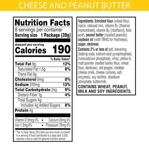 Miniatura 2 de Keebler Galletas sándwich de queso y mantequilla de maní, una sola porción, paquetes de 1.38 onzas, 8 unidades (paquete de 6)