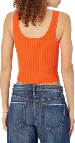 Miniatura 2 de The Drop Femi - Camiseta corta acanalada con cuello redondo para mujer