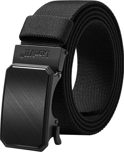 Miniatura 10 de LionVII Cinturón para hombre con trinquete elástico, cinturón elástico para el trabajo con hebilla automática para hombres, 1 3/8" ajustable
