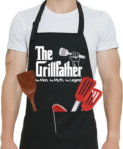 Miniatura 5 de Delantal para hombre para parrilla de barbacoa mejor Flippin' Farter I Mean Father divertido regalo para padre