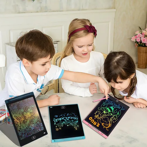 Miniatura 7 de Paquete de 2 tabletas de escritura LCD para niños de 8.5 pulgadas, colorido tablero de dibujo para niños, juegos de viaje, actividades