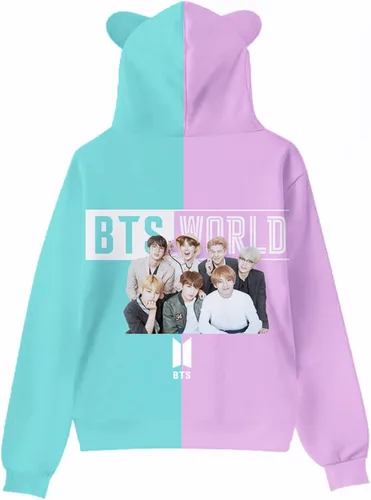 Miniatura 2 de BIDSNUAS Sudadera con capucha con estampado 3D con orejas de gato sudadera con cordón para mujer regalos unisex para el día de San Valentín