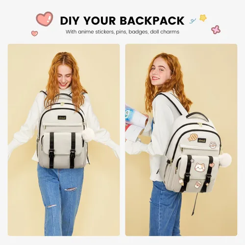 Miniatura 6 de LOVEVOOK - Mochila de regreso a clases para adolescentes, mochila escolar para niñas de 14 a 16 años, linda mochila para estudiantes, bolsa de viaje