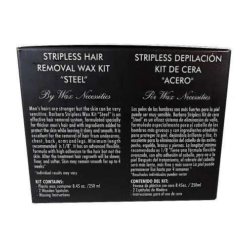 Miniatura 4 de Waxness Barbero - Juego de cera dura de acero para microondas, 8.45 fl oz (8.5 fl oz), cera dura sin tachuelas para el aseo de los hombres, eficaz