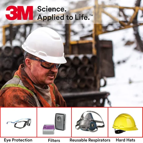 Miniatura 5 de 3M Gafas de seguridad, serie Solus 2000, ANSI Z87, antiarañazos, lente de espejo rojo, marco gris/rojo, patillas de trinquete ajustables