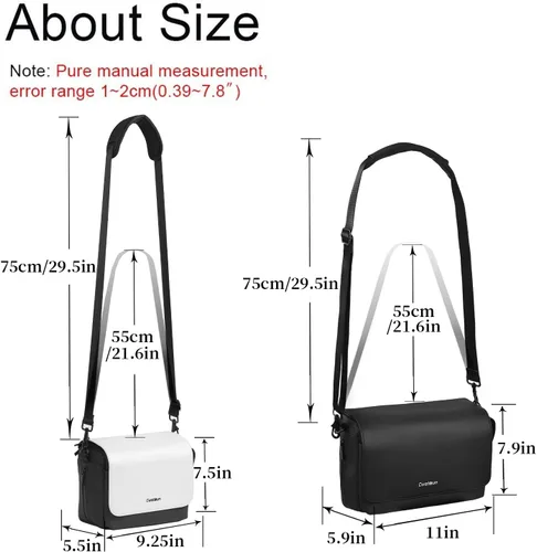 Miniatura 8 de Cwatcun Bolsa de hombro para cámara, funda cruzada impermeable, mochila compacta para fotografía, compatible con Canon/Nikon/Sony/Fuji