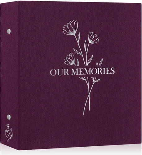Miniatura 7 de Lanpn Álbumes de fotos pequeños de 4 x 6 pulgadas, 50 imágenes, paquete de 2 unidades, mini capacidad de lino Our Memories, juego de bolsillos