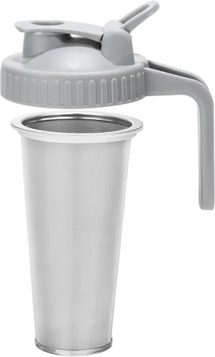 Filtro de café de preparación en frío con tapa de pico vertedor para frasco Mason de boca ancha de 32 oz, colador de acero inoxidable 304 con anillo