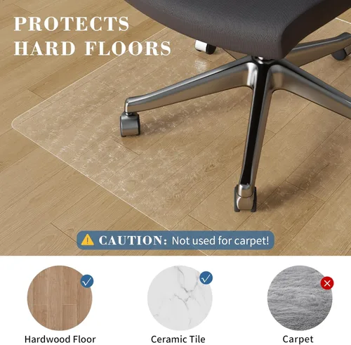 Miniatura 5 de Tydle Tapete para silla para suelos duros, 36 x 48 pulgadas, tapete para silla de oficina para suelos de madera dura, tapete de vinilo