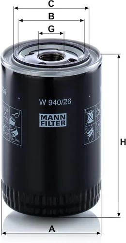Miniatura 3 de MANN-FILTER W 940/26 - Filtro de aceite giratorio