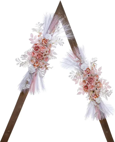 Miniatura 14 de Lisuun Flores de arco de boda, flores artificiales para decoración, guirnalda de flores grandes para estilos bohemios, decoración floral