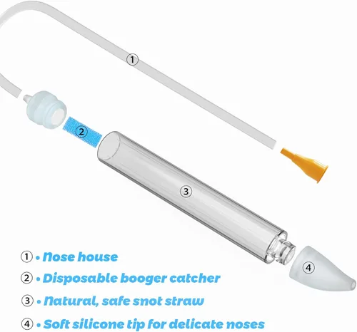 Miniatura 2 de Aspirador nasal para bebé con 24 filtros, succionador de nariz para bebé para niños pequeños, compatible con Dr. Noze Best NozeBot Aspirador nasal