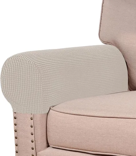 Miniatura 24 de Turquoize Fundas elásticas para reposabrazos para sillas y sofás, fundas para reposabrazos de sofá de elastano y jacquard, protector de muebles
