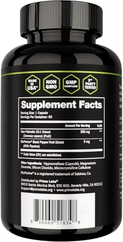 Miniatura 8 de Prime Labs Saw Palmetto para hombres – Suplemento de salud de próstata y urinaria, apoyo para la pérdida de cabello, bloqueador de DHT – 20:1
