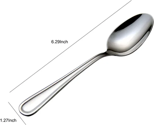 Miniatura 2 de Cucharitas de acero inoxidable 18/0 cucharas de té 6 piezas, 6.29 pulgadas para el hogar, cocina restaurante, Slilver