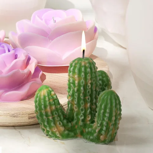 Miniatura 3 de Paquete de 9 moldes de velas de suculentas florales, moldes de silicona para fundición de resina para decoración del hogar y fabricación de velas