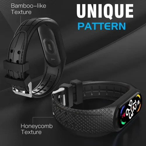 Miniatura 4 de MoKo Paquete de 2 correas compatibles con Xiaomi Mi Band 7, pulsera deportiva de repuesto de silicona suave para mujeres y hombres