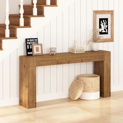 Miniatura 9 de Mesa consola de madera maciza para entrada, mesa de sofá de granja de 63 pulgadas de largo detrás del sofá, mesas de entrada rectangulares rústicas