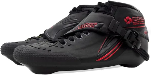 Miniatura 5 de Bont Patines de velocidad Jet en línea, vegano, paquete de carreras moldeables por calor con bota de fibra de carbono, ruedas elementales