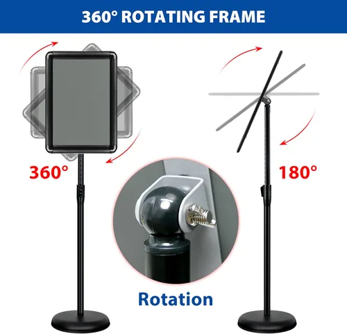 Miniatura 3 de Paquete de 6 soportes para letreros para exhibición de 11 x 17 pulgadas, soporte ajustable para letreros de pie en el suelo, soporte para póster