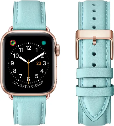 Miniatura 16 de Bandas cuadradas compatibles con Apple Watch de 38 mm, 40 mm, 41 mm, 42 mm, 44 mm, 45 mm, 49 mm, correa de muñeca de cuero genuino para iWatch SE