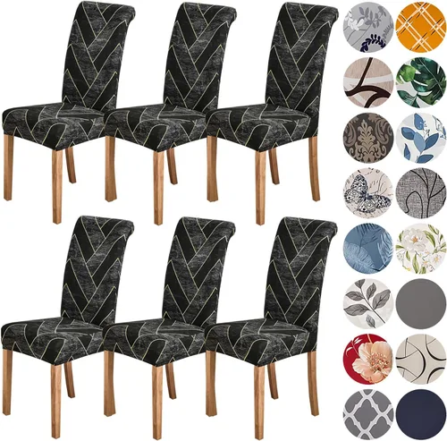 Miniatura 38 de HZDHCLH Juego de 6 fundas grises para sillas Parsons de elastano para comedor, fundas elásticas de elastano para sillas Parsons, fundas de asiento