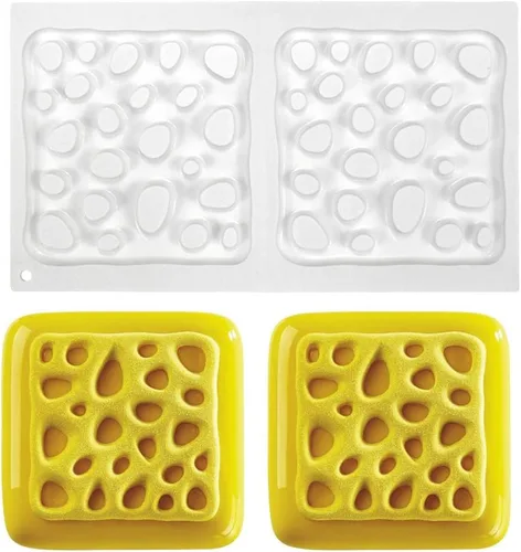 mostsom Molde de silicona geométrico cuadrado para magdalenas, moldes de silicona antiadherentes para hornear pasteles de muffin, magdalenas,
