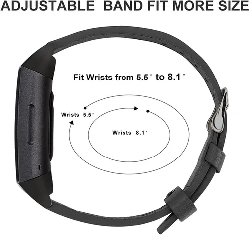 Miniatura 6 de Leather Bands Compatible with Fitbit Charge 5,Replacement Genuine Leather Straps for Women Men,Soft Leather Adjustable Watch Band Replacement