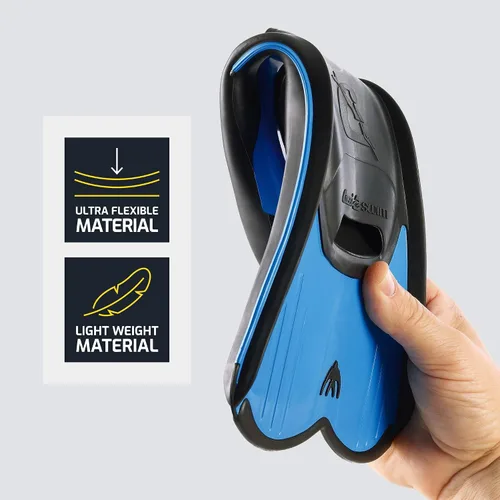 Miniatura 4 de Cressi - Aletas de bolsillo cortas de pie completo para natación o entrenamiento en la piscina y en el mar - Ligeras: fabricadas en Italia Azul
