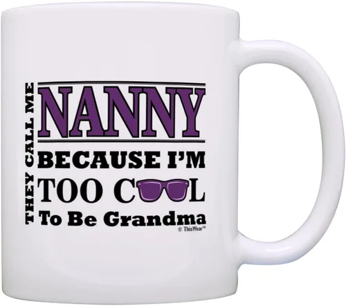 Miniatura 10 de ThisWear Regalo del Día de la Madre para Gigi Too Cool to Be a Grandma Gafas de sol Regalo de 11 oz Taza de café de cerámica Taza de té Blanco 11oz