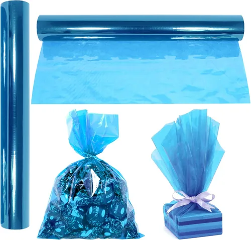 Miniatura 13 de Rollo de envoltura de celofán verde 100 pies de largo X 16 pulgadas de ancho 2.3 mil de espesor, verde transparente Para regalos, canastas