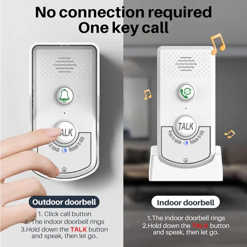 Miniatura 6 de Intercomunicadores inalámbricos para el hogar, 4,921.3 ft, 2 métodos de carga, sistema de intercomunicador inalámbrico de largo alcance, timbre