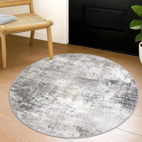 Miniatura 10 de IOHOUZE Alfombra pequeña abstracta de 2 x 3 pies, alfombra de entrada lavable para entrada interior, alfombras con respaldo de goma, alfombra gris