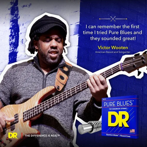 Miniatura 5 de DR Strings PURE BLUES - Cuerdas para bajo (PB-45), color plateado