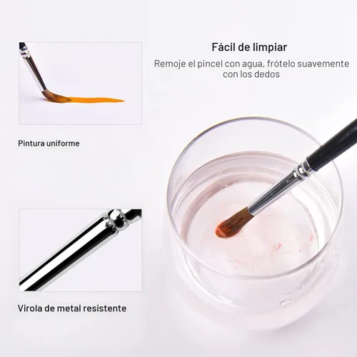 Miniatura 7 de Juego de pinceles de acuarela profesional, 10 pinceles de acuarela para artistas, pinceles de pintura Golden Maple de sable con punta redonda