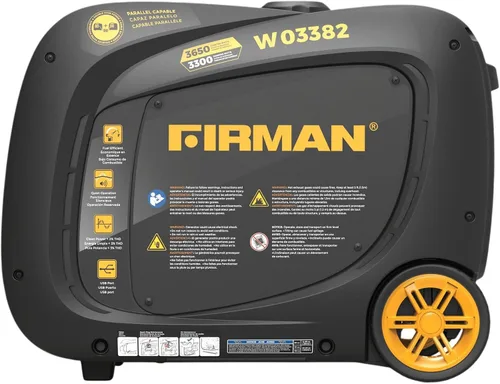 Miniatura 8 de FIRMAN Generador portátil con inversor de gas W03382, potencia de arranque eléctrico de 3650 W, silenciador silencioso de la serie Whisper, modo